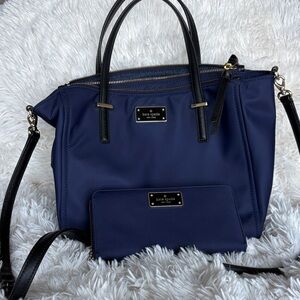Kate Spade French Navy satchel and wallet